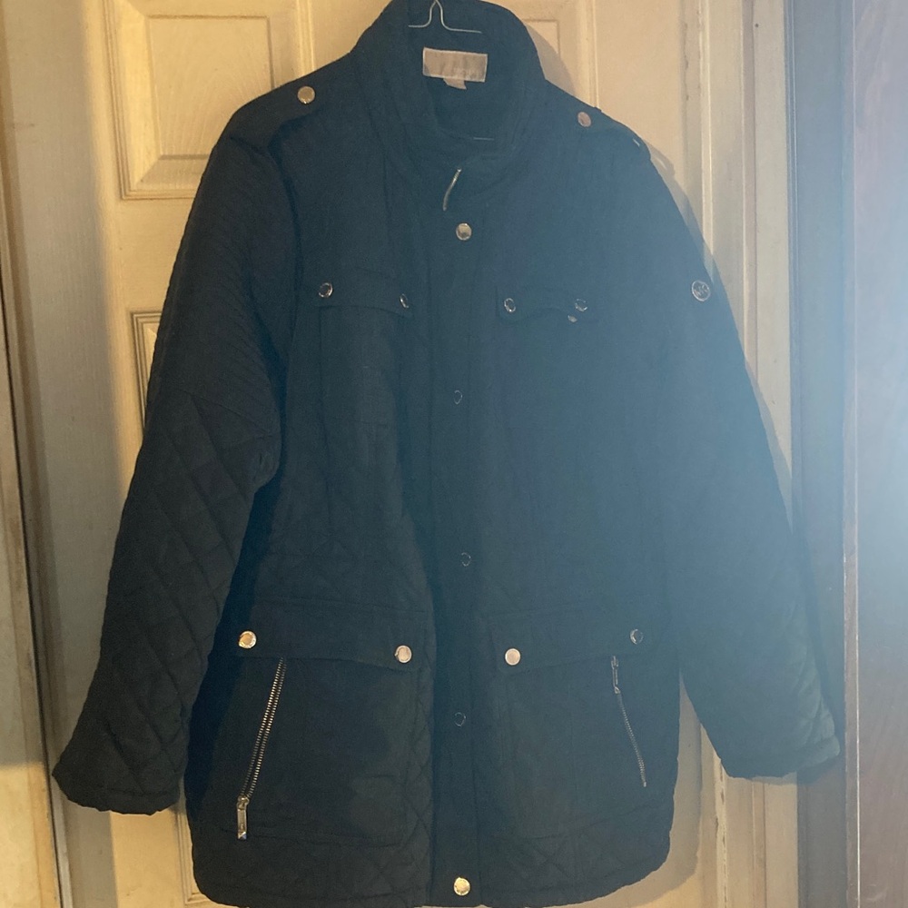 Michael Kors Black Quilted Utility Jacket
